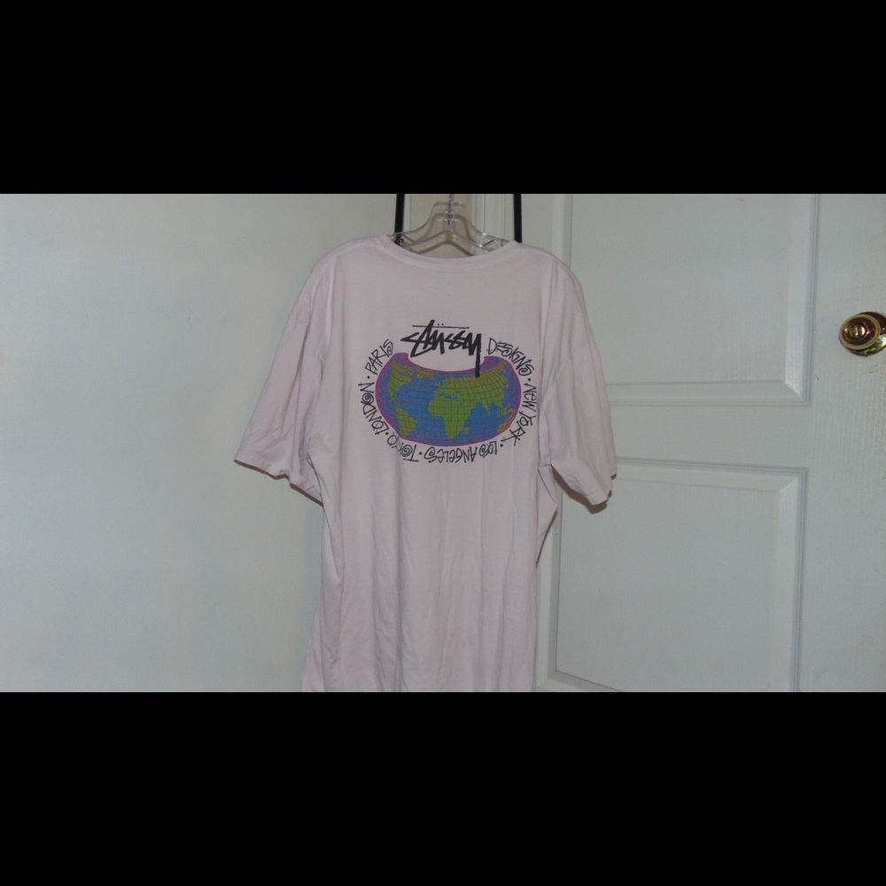 Pink stussy world tee